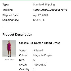 lululemon athletica Magenta Purple Dress